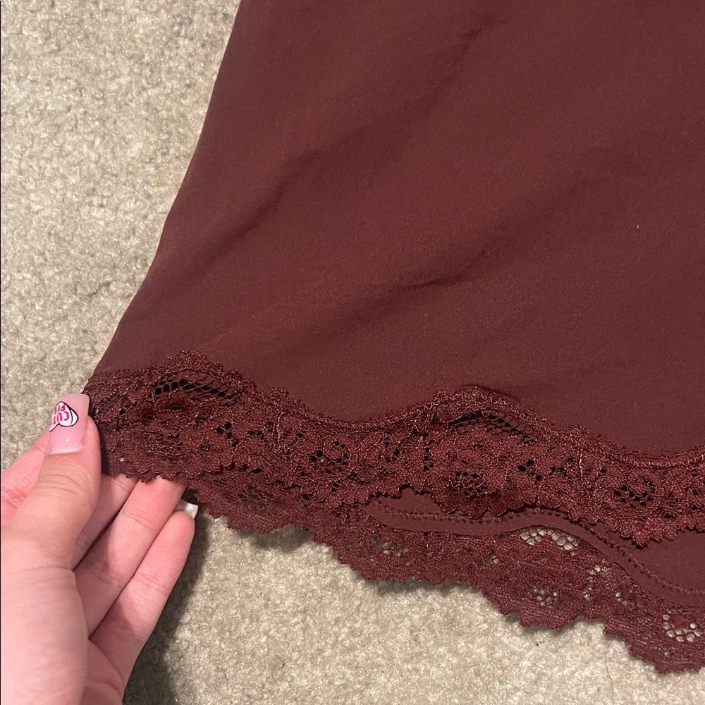 SKIMS Fits Everybody Lace Slip Dress Oxblood - Picture 2 of 5